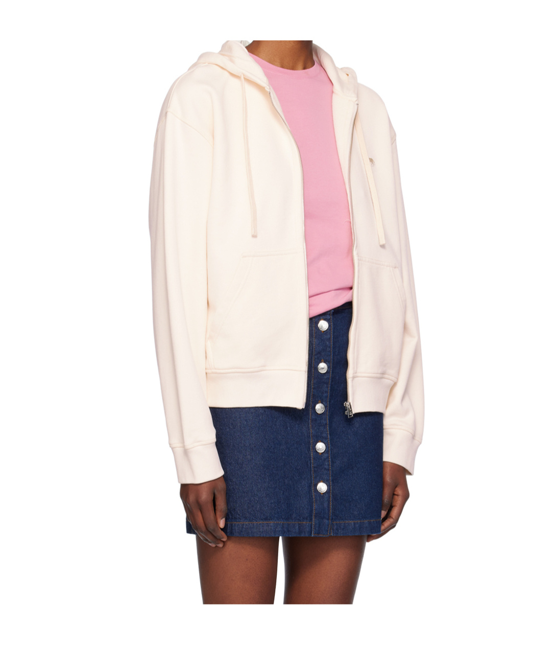 MAISON KITSUNÉ LONG-SLEEVED ZIPPER SWEATSHIRT