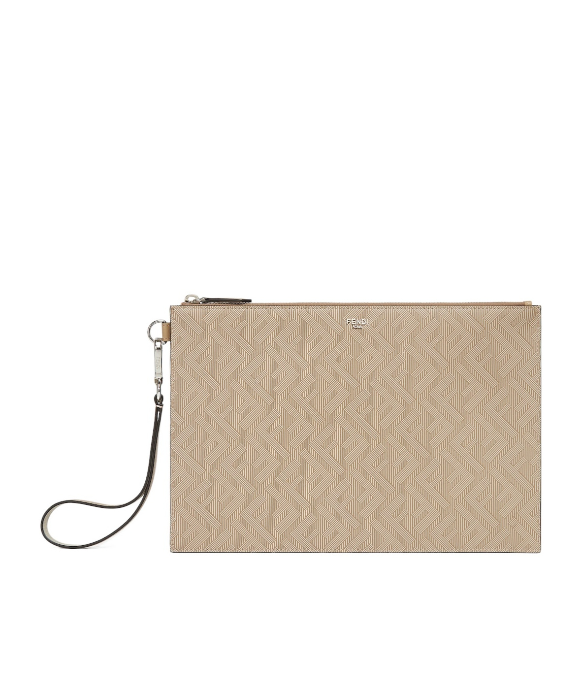 Fendi Shadow Flat Clutch In Nude