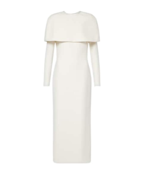 Safiyaa London Bridal Gullu Caped Crêpe Midi Dress In White