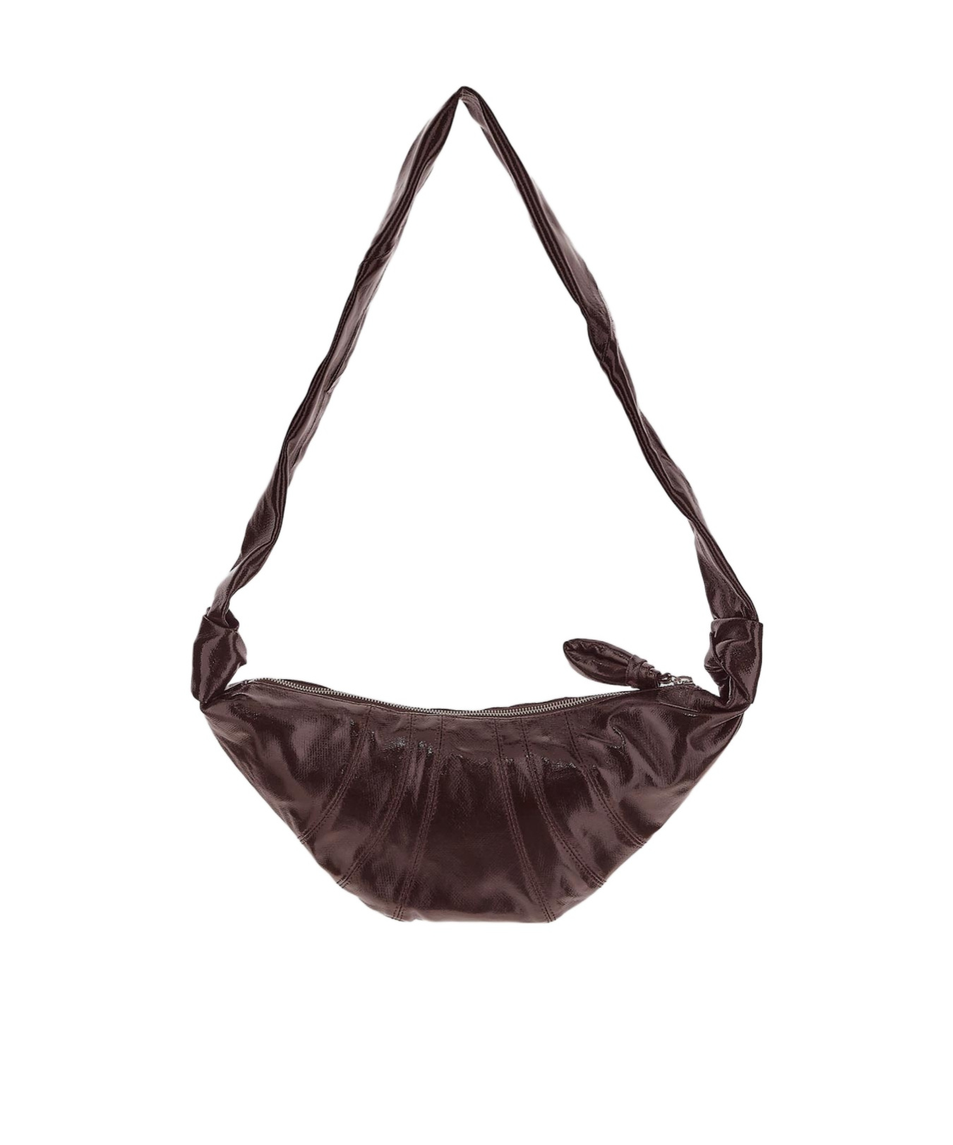 Lemaire Half-moon Leather Crossbody Bag In Black