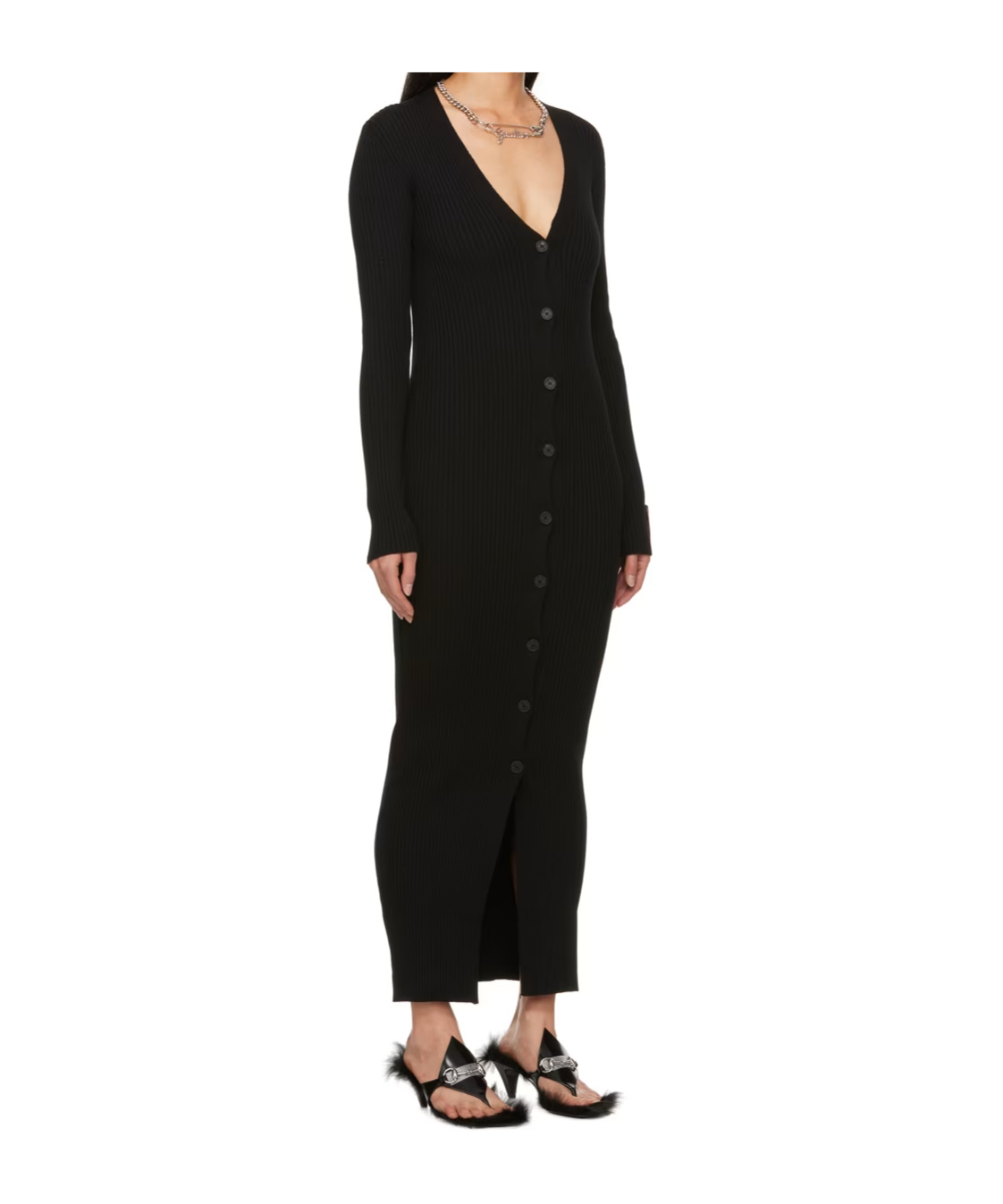 Jean Paul Gaultier Deep V Neck Button Dress