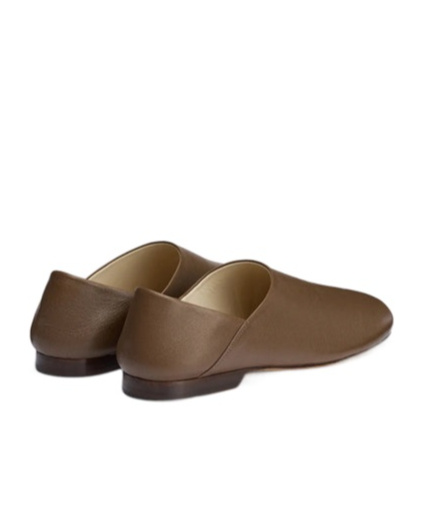 Shop Lemaire Leather Slippers In Green