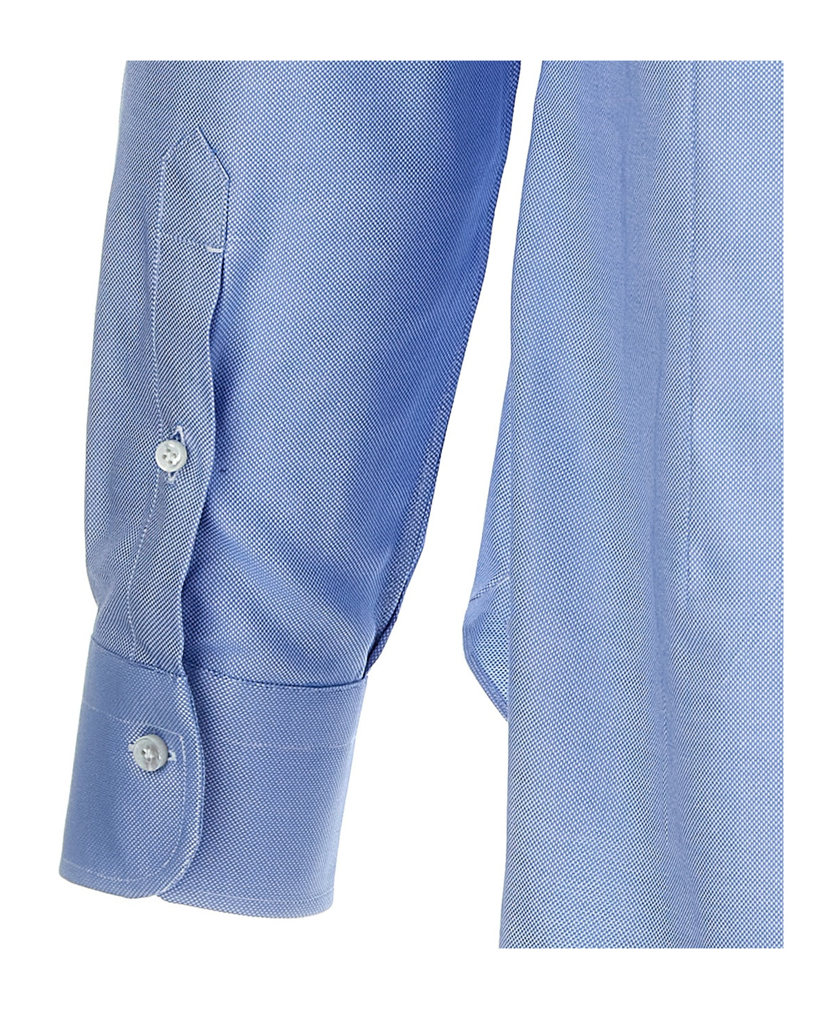 Barba Napoli Barba Tailored Poplin Shirt With Button Closure In Blue