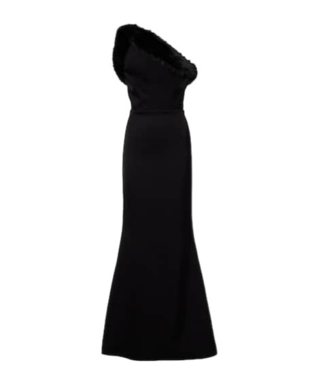David Koma One-shoulder Bustier Gown In Black