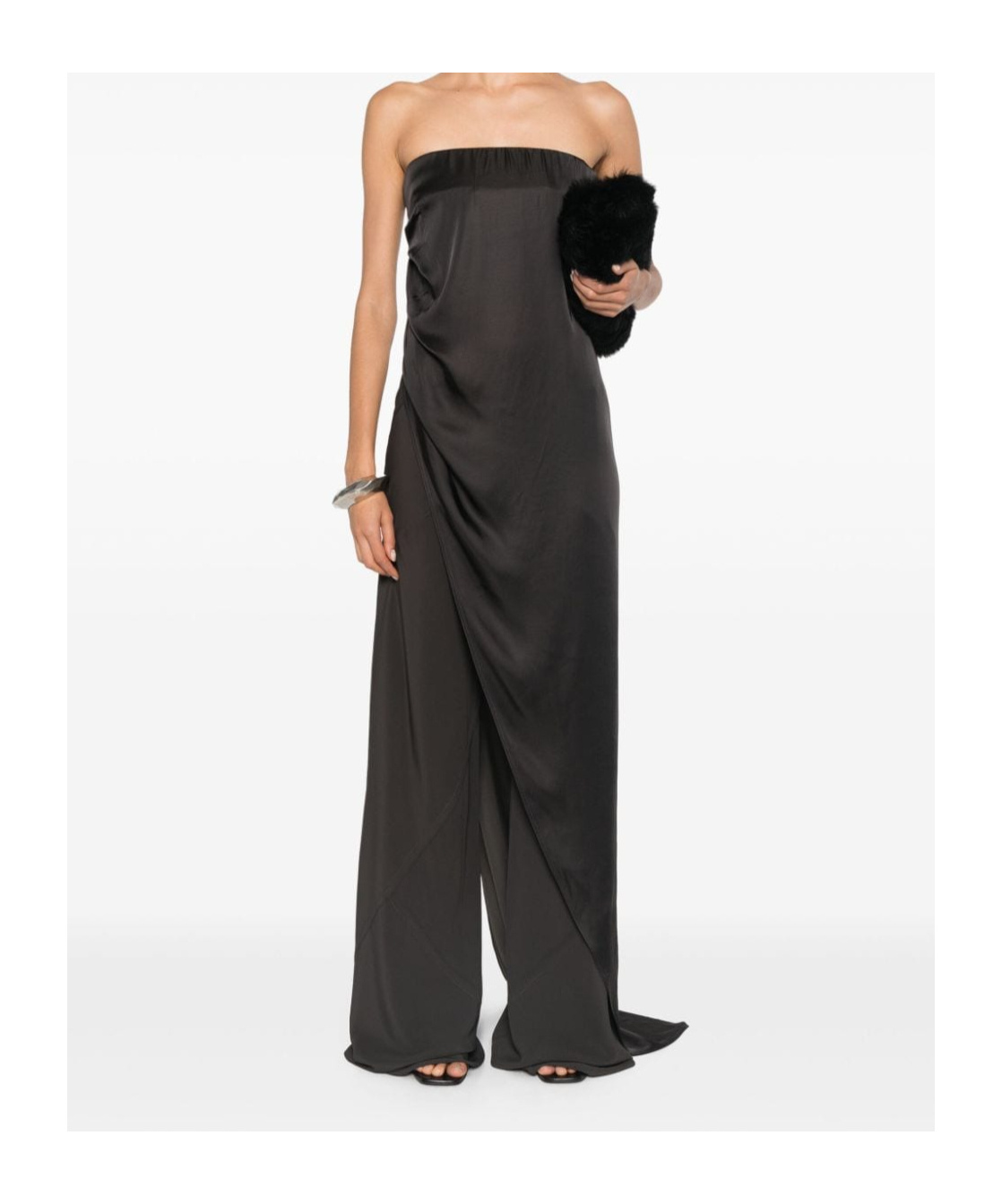 Rick Owens Strapless Long Top In Black