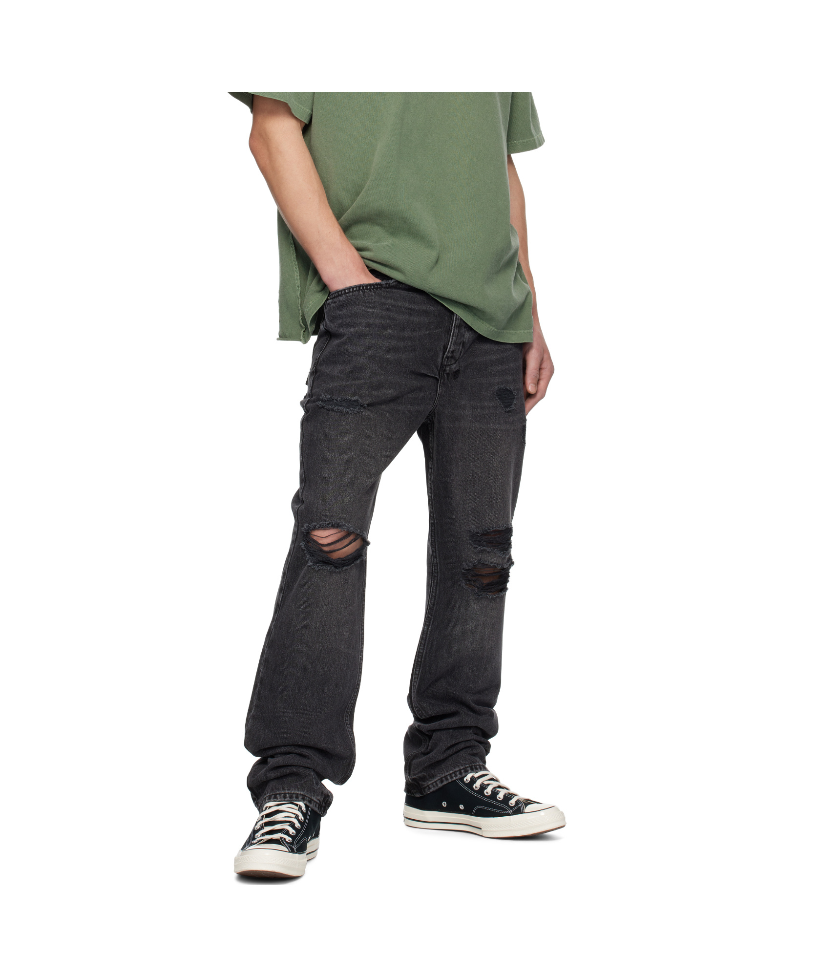 Shop Ksubi Anti K Blakk Rokk Trashed Jeans In Black