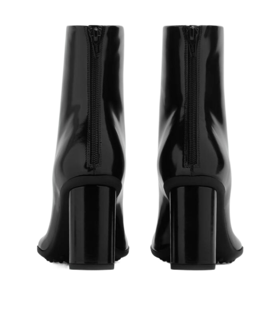 Bottega Veneta Tube Heel Atomic Leather Booties 10cm In Black