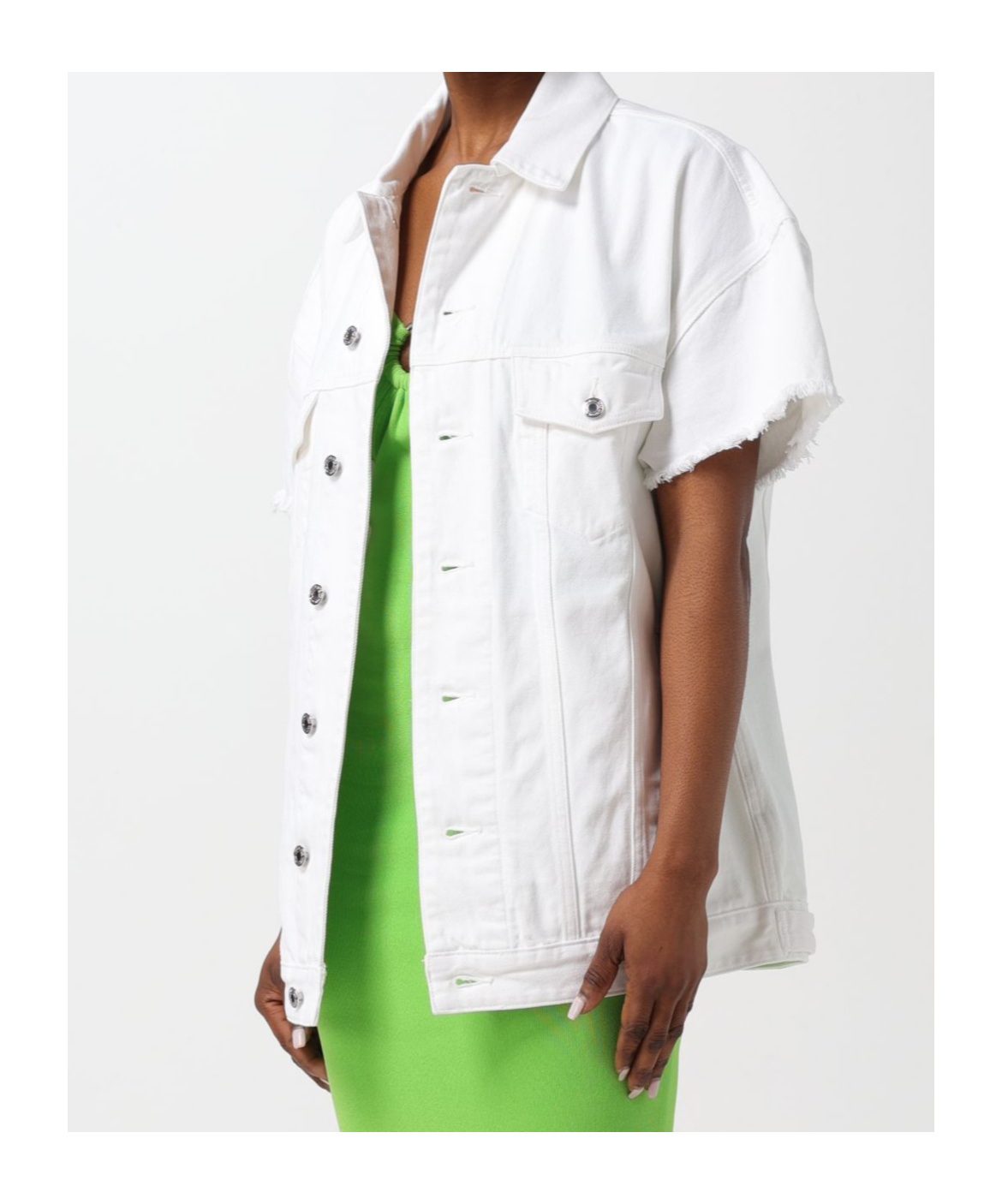 MICHAEL KORS FRAYED-BRIM DENIM JACKET