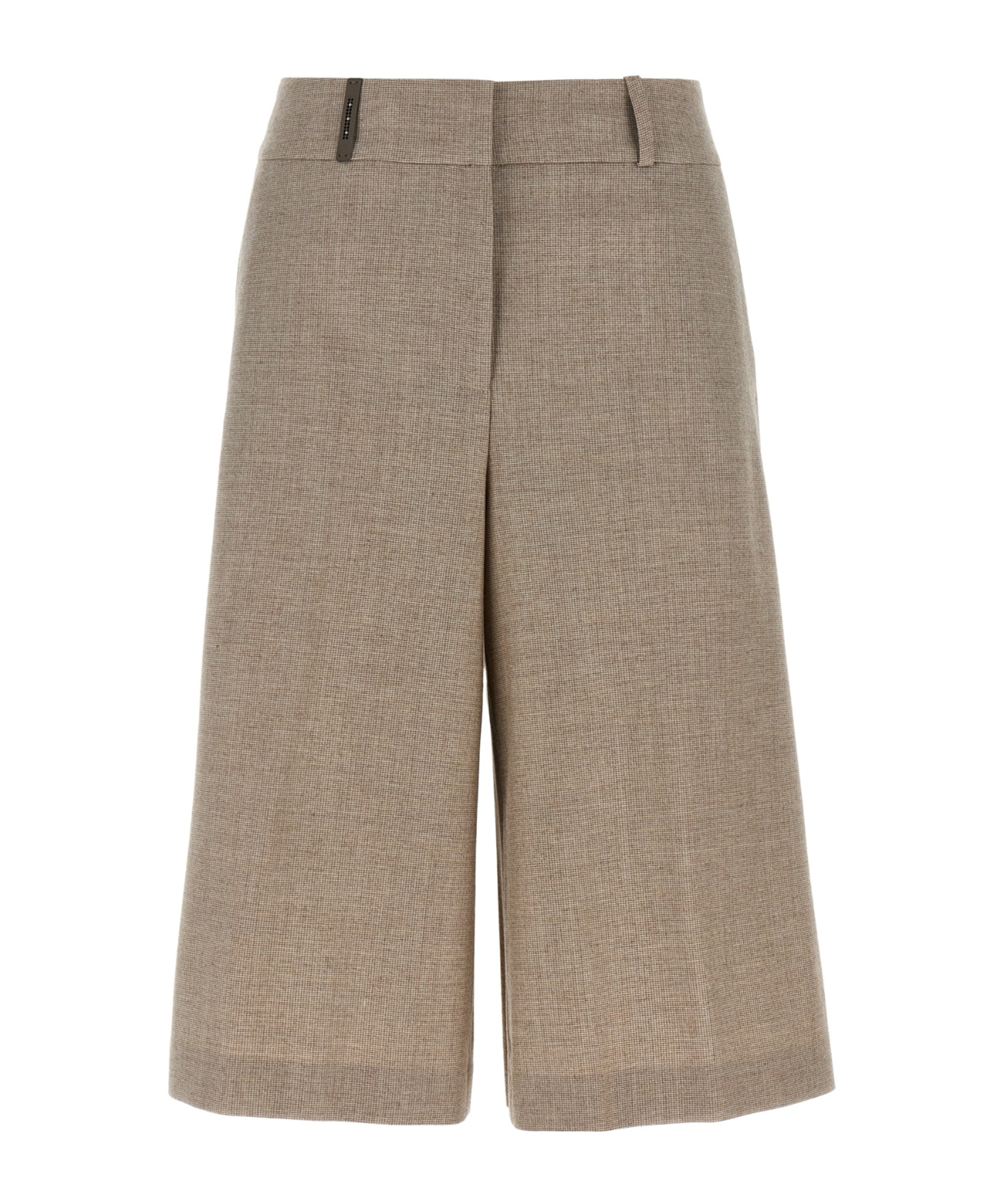 Peserico Micro Houndstooth Long Bermuda Shorts Bermuda And Short Beige In Brown