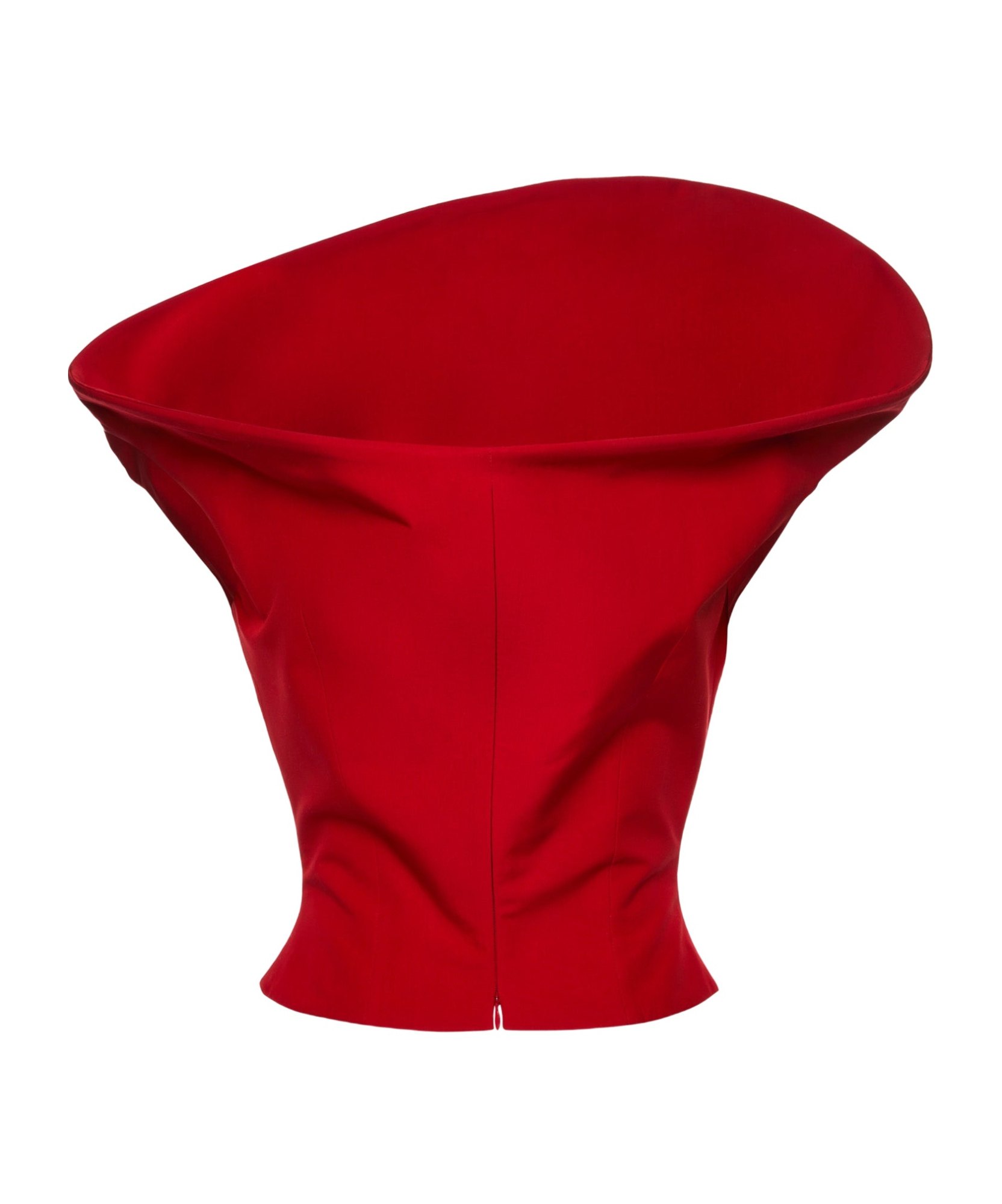 Magda Butrym Sculptural Sleeveless Cotton Top In Red In Red