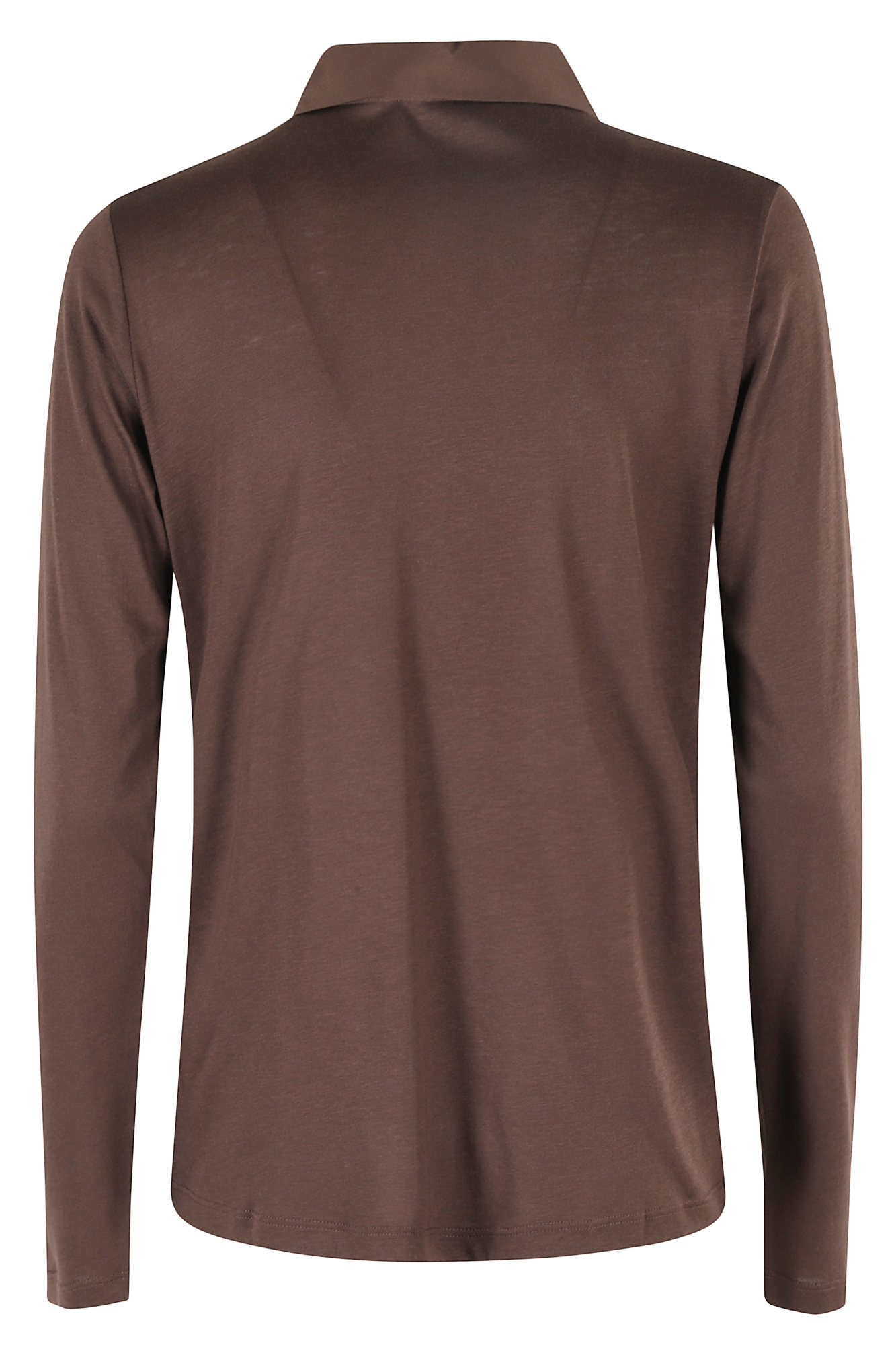 Seventy Long-sleeve Polo Top In Brown