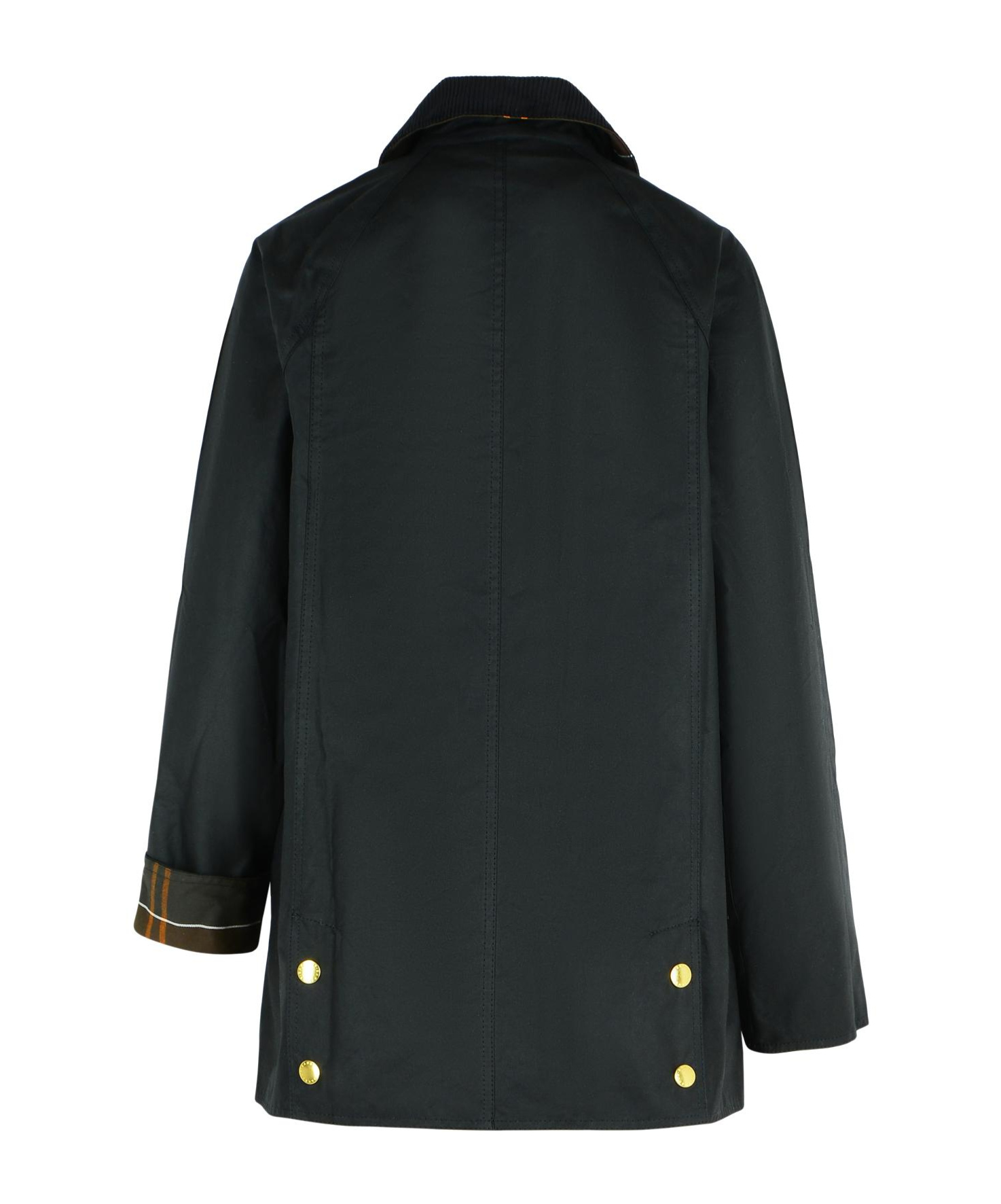 Barbour Waxed Cotton Jacket Corduroy Collar In Black
