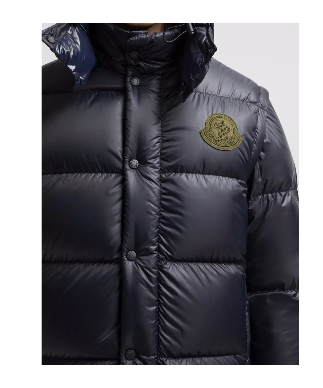 Moncler Cyclone 2-in-1 Short Down Jacket Blue In Black