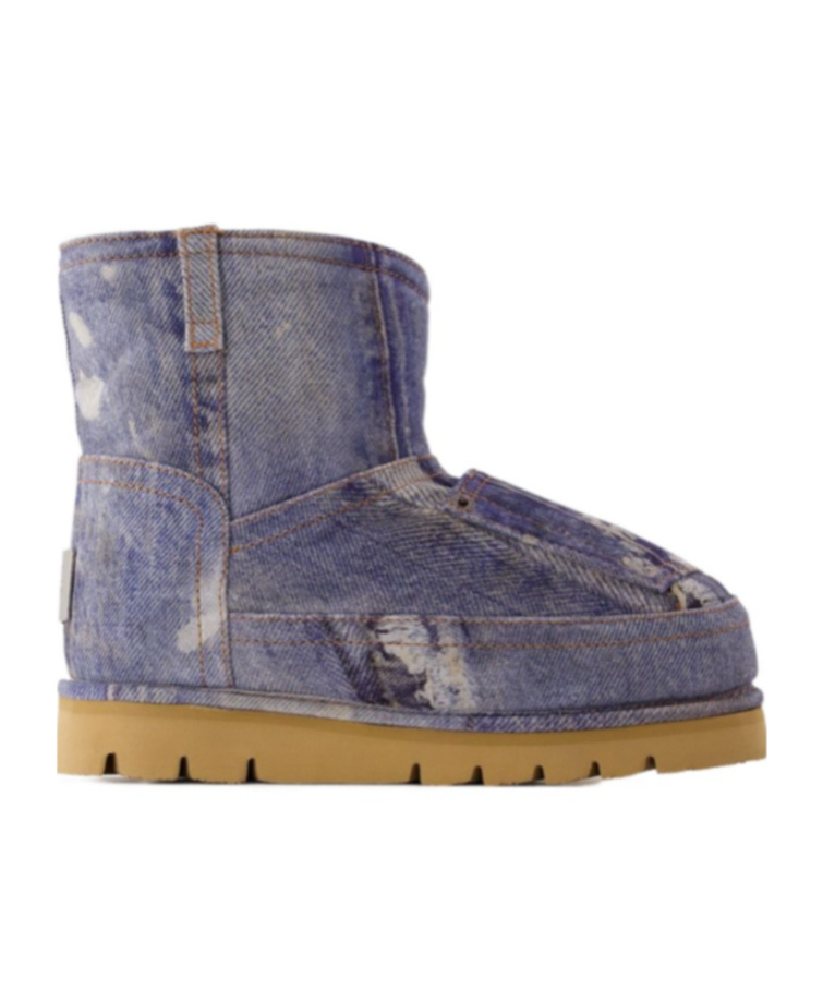 Acne Studios Logo Plaque Ankle Boots In Gray