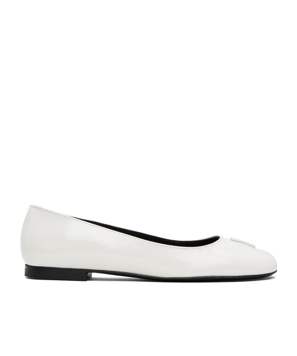 Ami Alexandre Mattiussi White Ami De Cœur Ballerina Flats In White