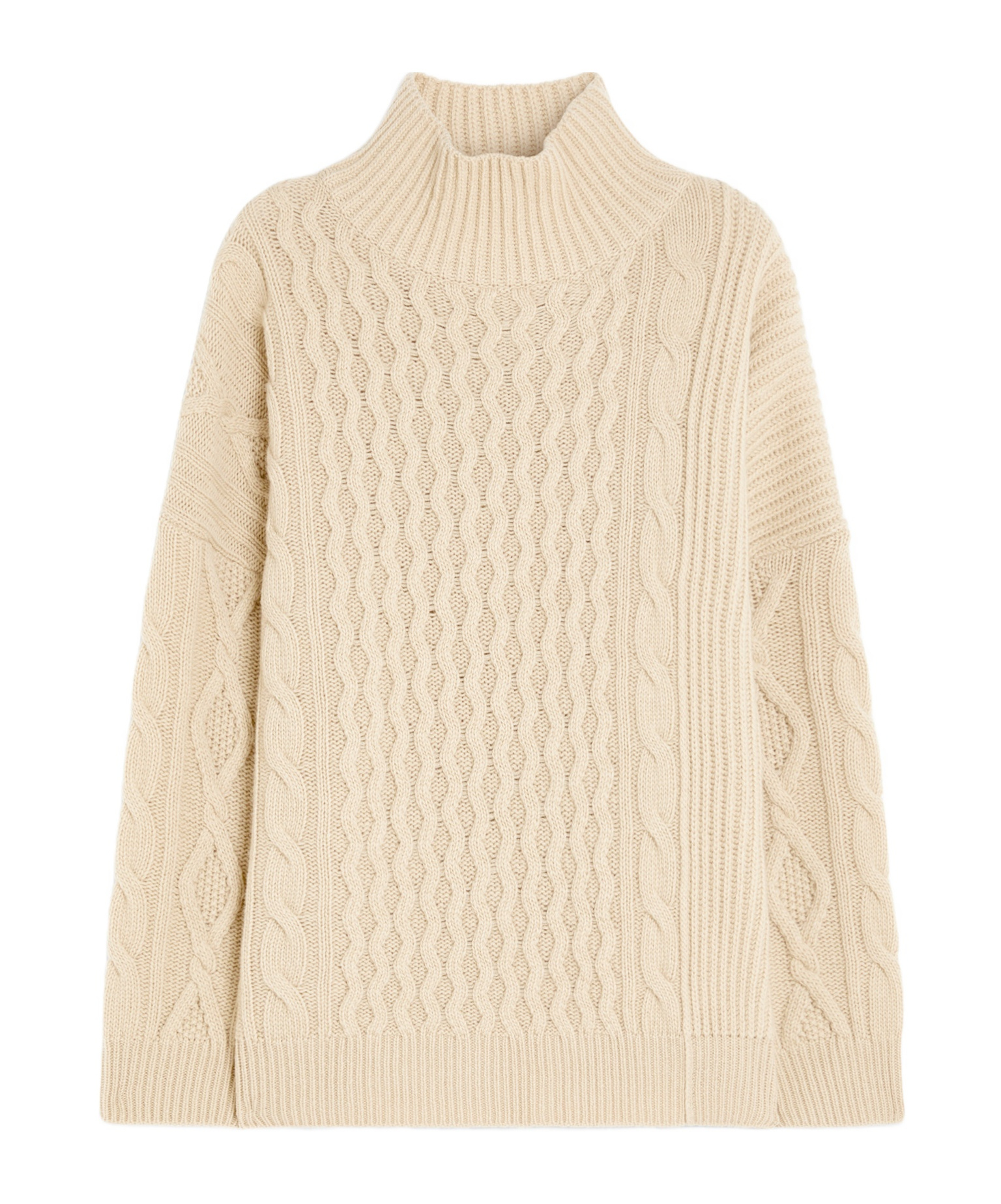 Weekend Max Mara Veneto Cable Knit Sweater In Nude
