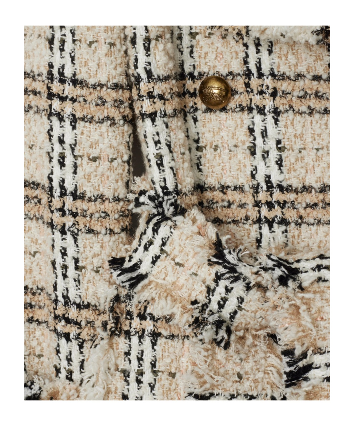 Burberry Check Bouclé Coat In Nude