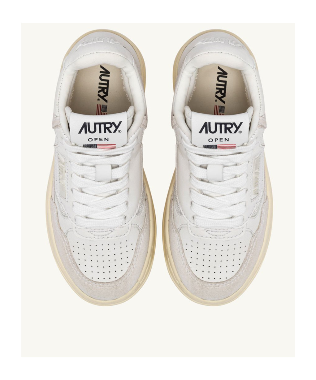 Autry Mid-top Suede Sneakers In White