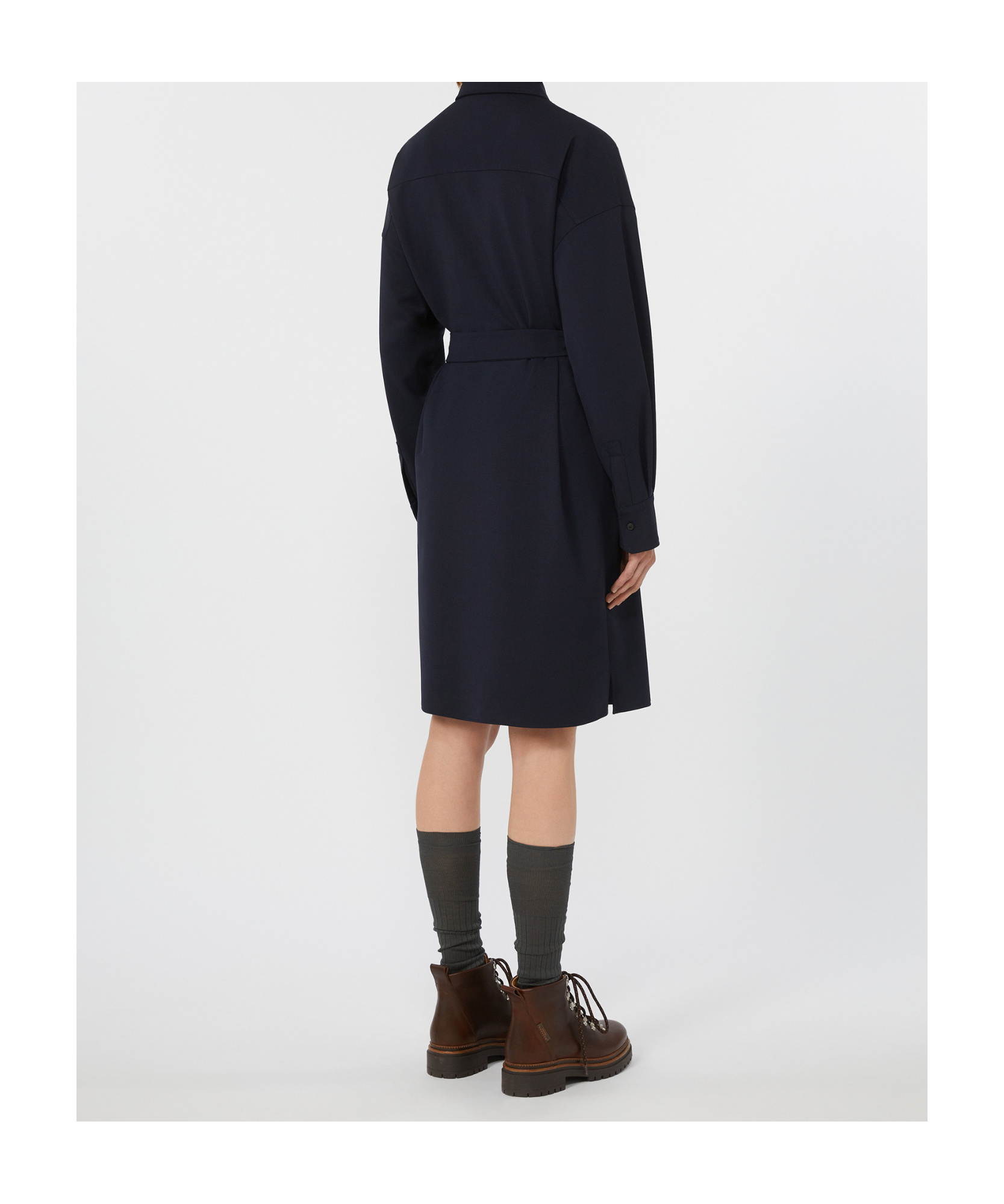 Weekend Max Mara Long-sleeved Shirt Dress In Blue