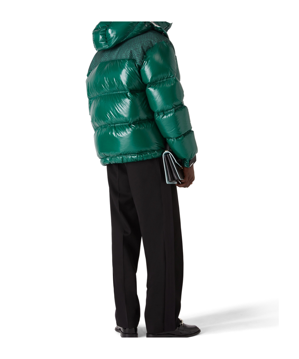 Casablanca Quilted Down-feather Jacket With Glossy Finish In Metallic