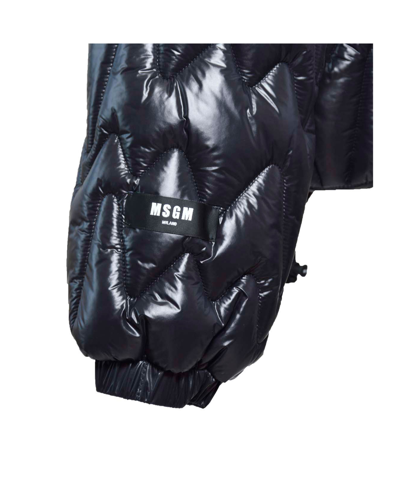 Msgm Quilted Zip-up Padded Jacket In Black