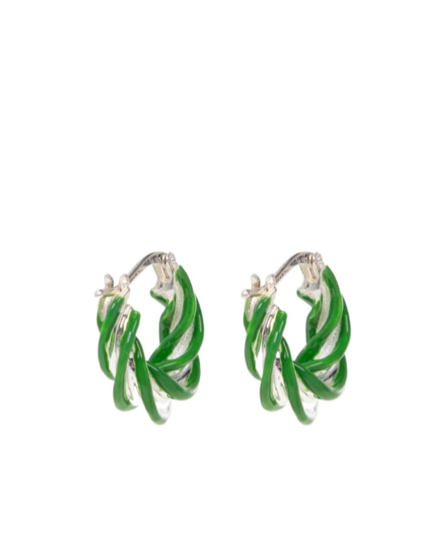 Bottega Veneta Knot Earrings In Green