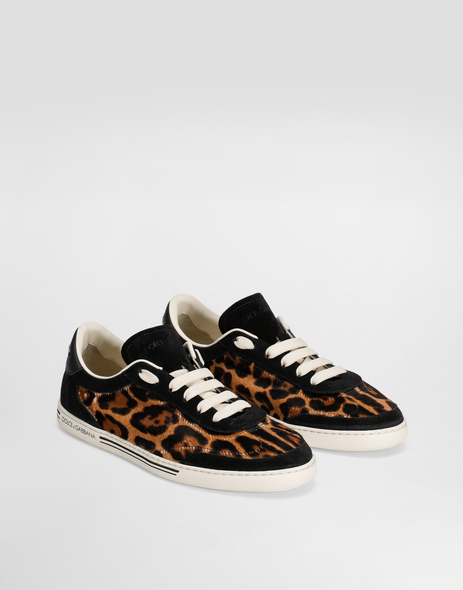 Dolce & Gabbana Animal Print Low-top Lace-up Shoes In Animal Print