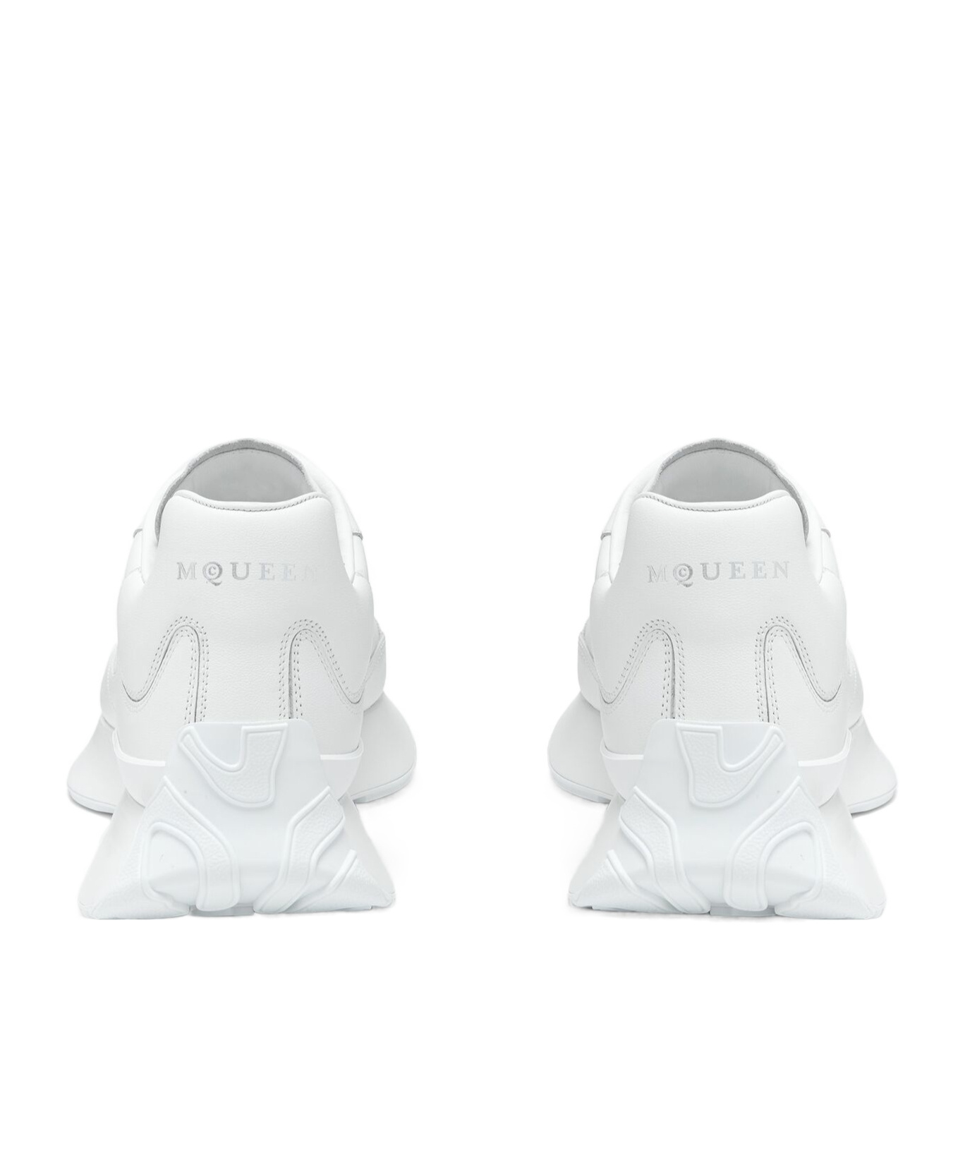 Alexander Mcqueen Sprint Runner Metallic-panel Leather Sneakers In White