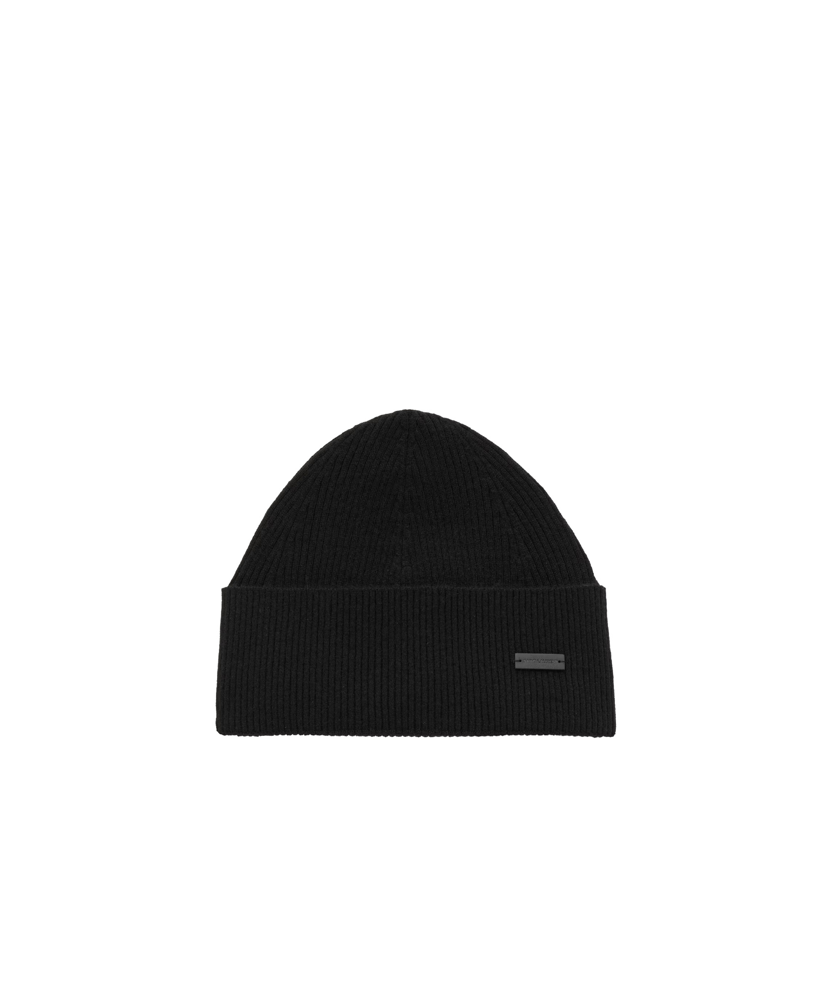 SAINT LAURENT SAINT LAURENT LOGO PATCH BEANIE
