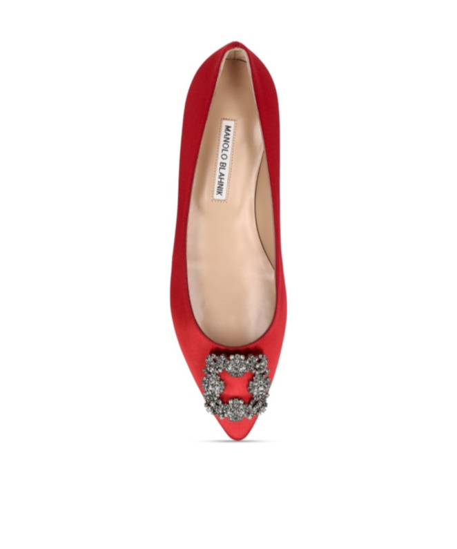 MANOLO BLAHNIK HANGISI FLAT SHOES WITH SHALLOW MOUTH