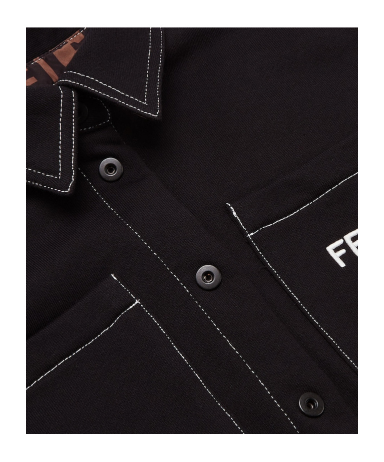 Fendi Revisable Ff-monogram Print Shirt Jacket In Black
