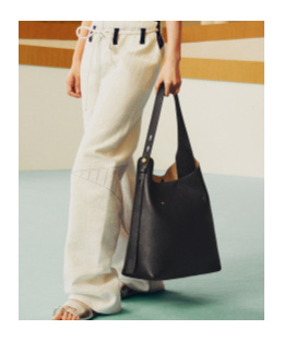 Tory Burch Romy Small Leather Hobo Bag In Black