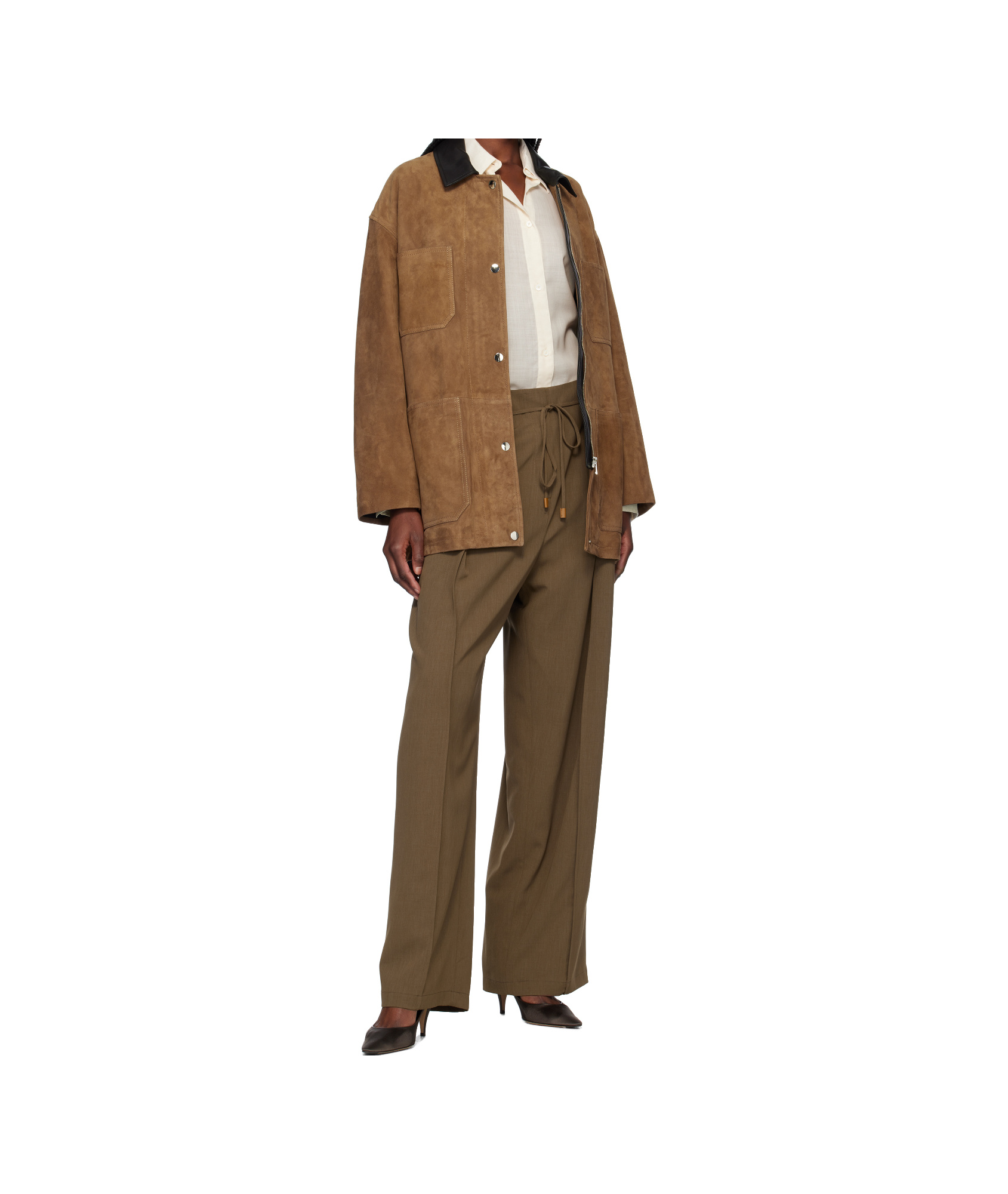 Nour Hammour Bam Zip-up Leather Jacket In Brown