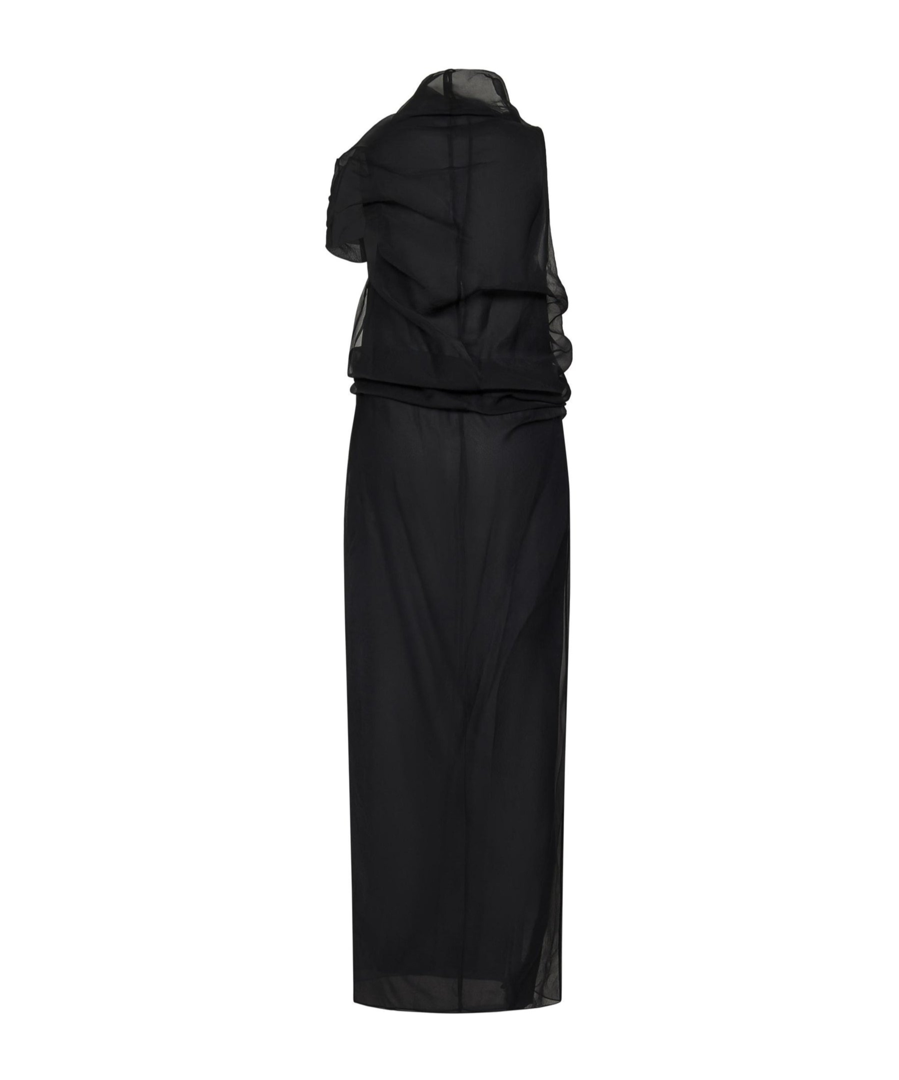 Khaite Draped Silk Evening Dress With Flattering Silhouette In Black