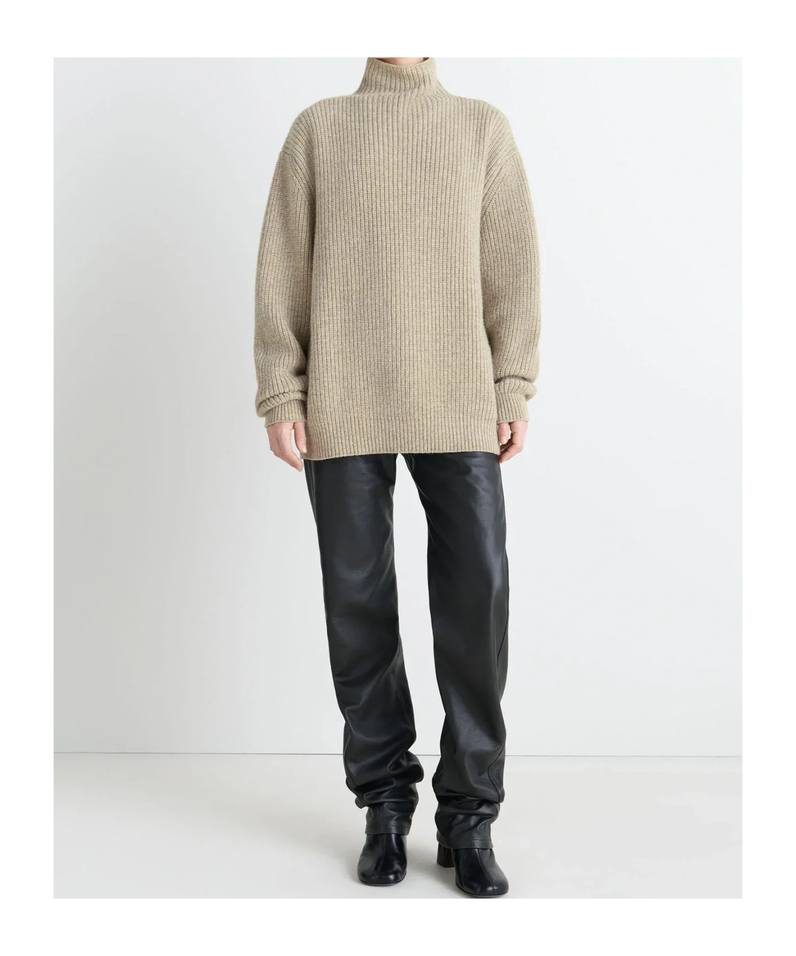 Lemaire Ribbed Highneck Sweater Long Sleeves In Brown