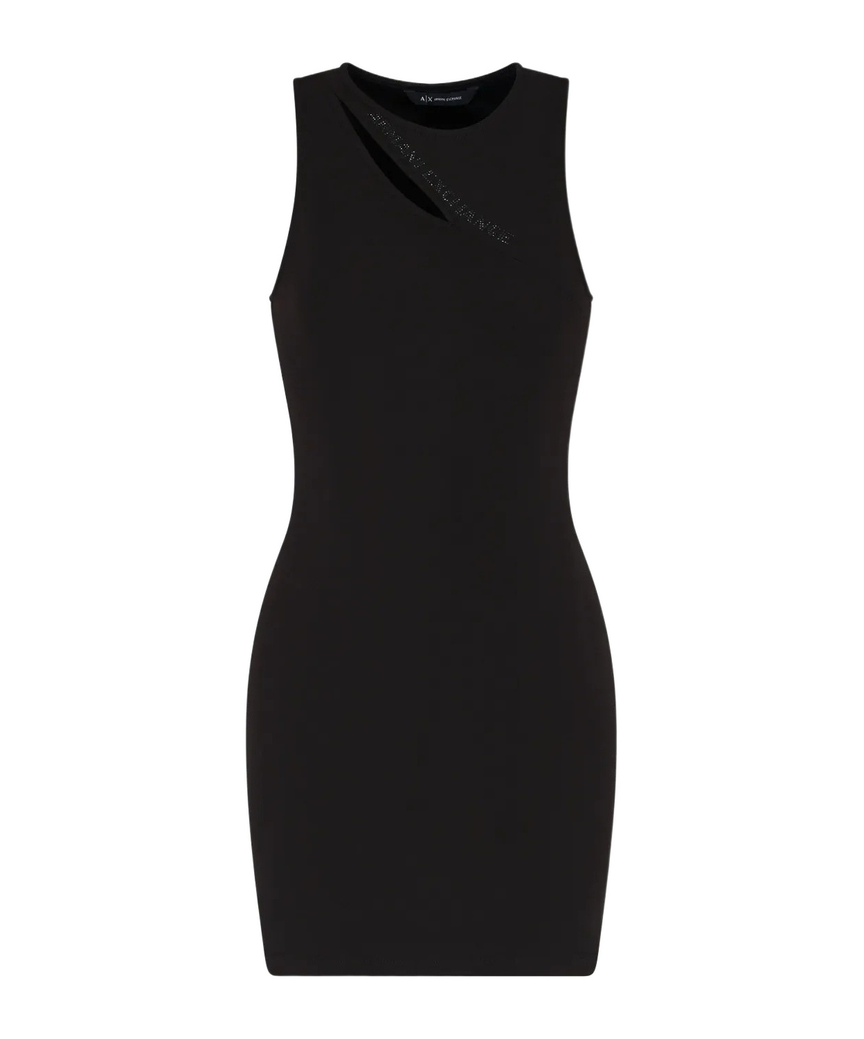 Armani Exchange Cut-out Detail Mini Dress In Black