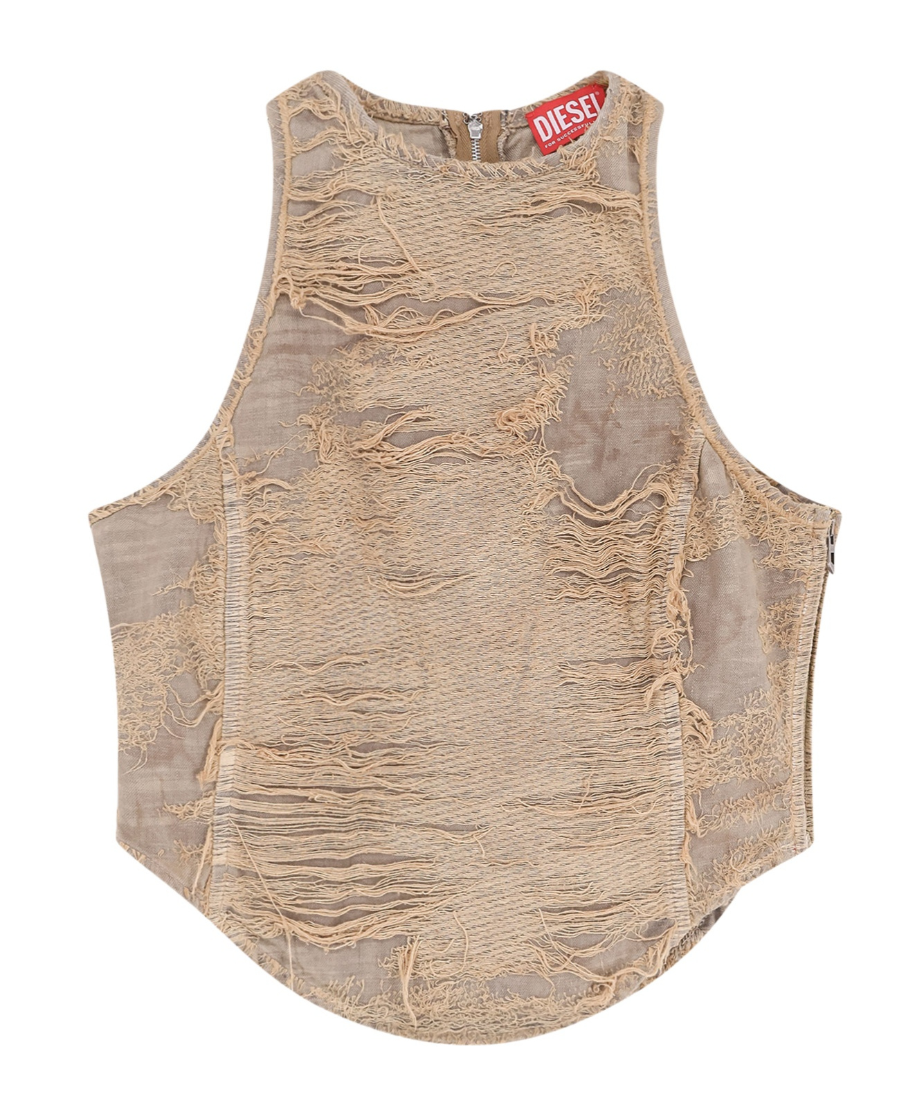 Diesel De Astro Fsg Cotton Top Destroyed Effect In Nude