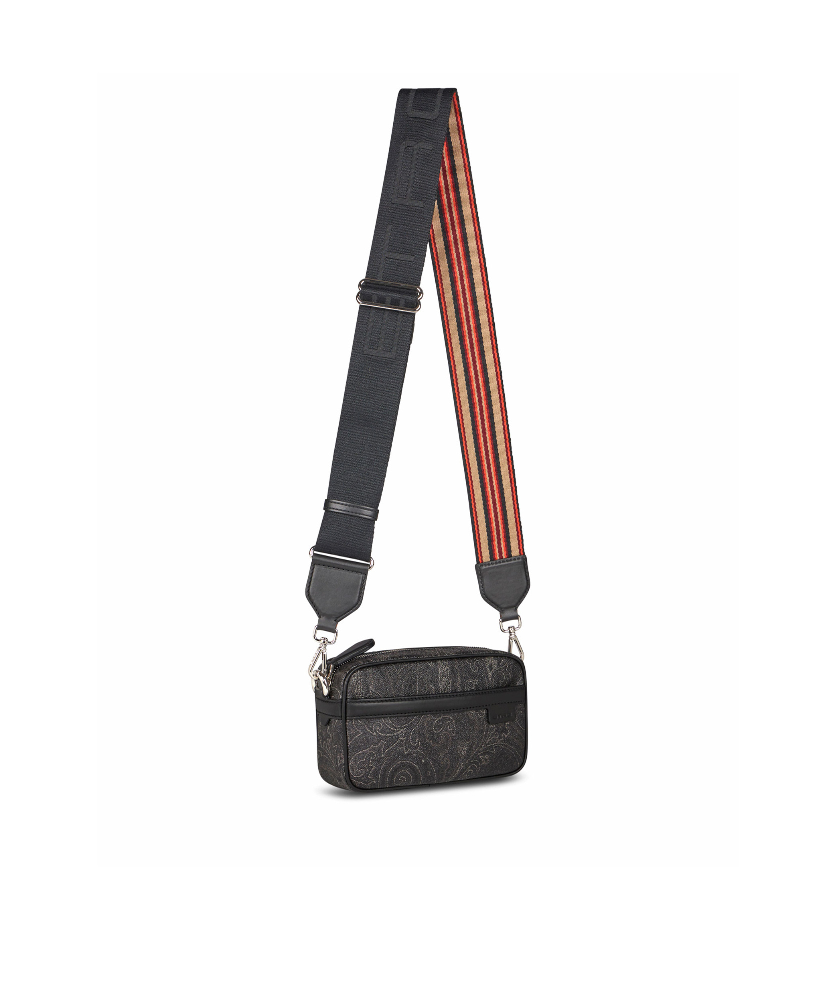 Etro Paisley Camera Case With Shoulder Strap In Black