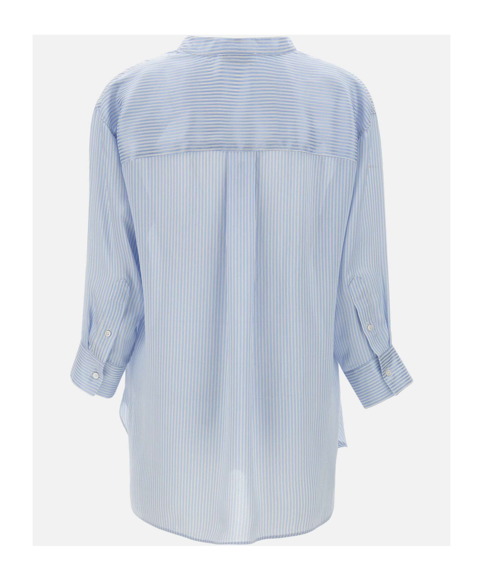Fabiana Filippi Striped Split-neck Blouse In Blue