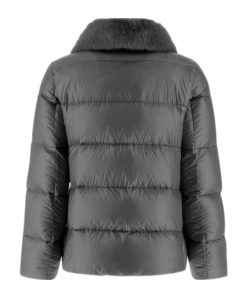 Herno Faux-fur Collar Padded Jacket In Black