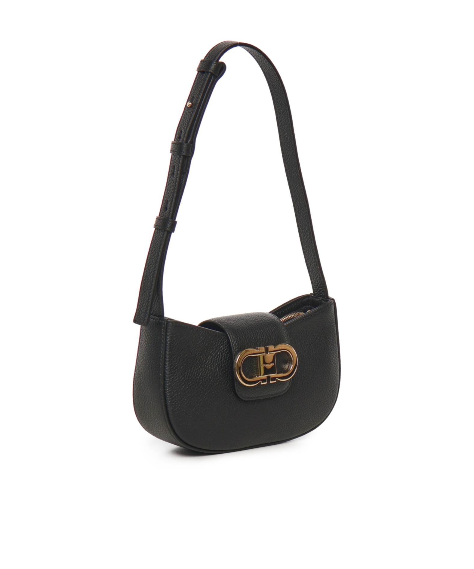 Ferragamo Gabry Black Calf Leather Shoulder Bag