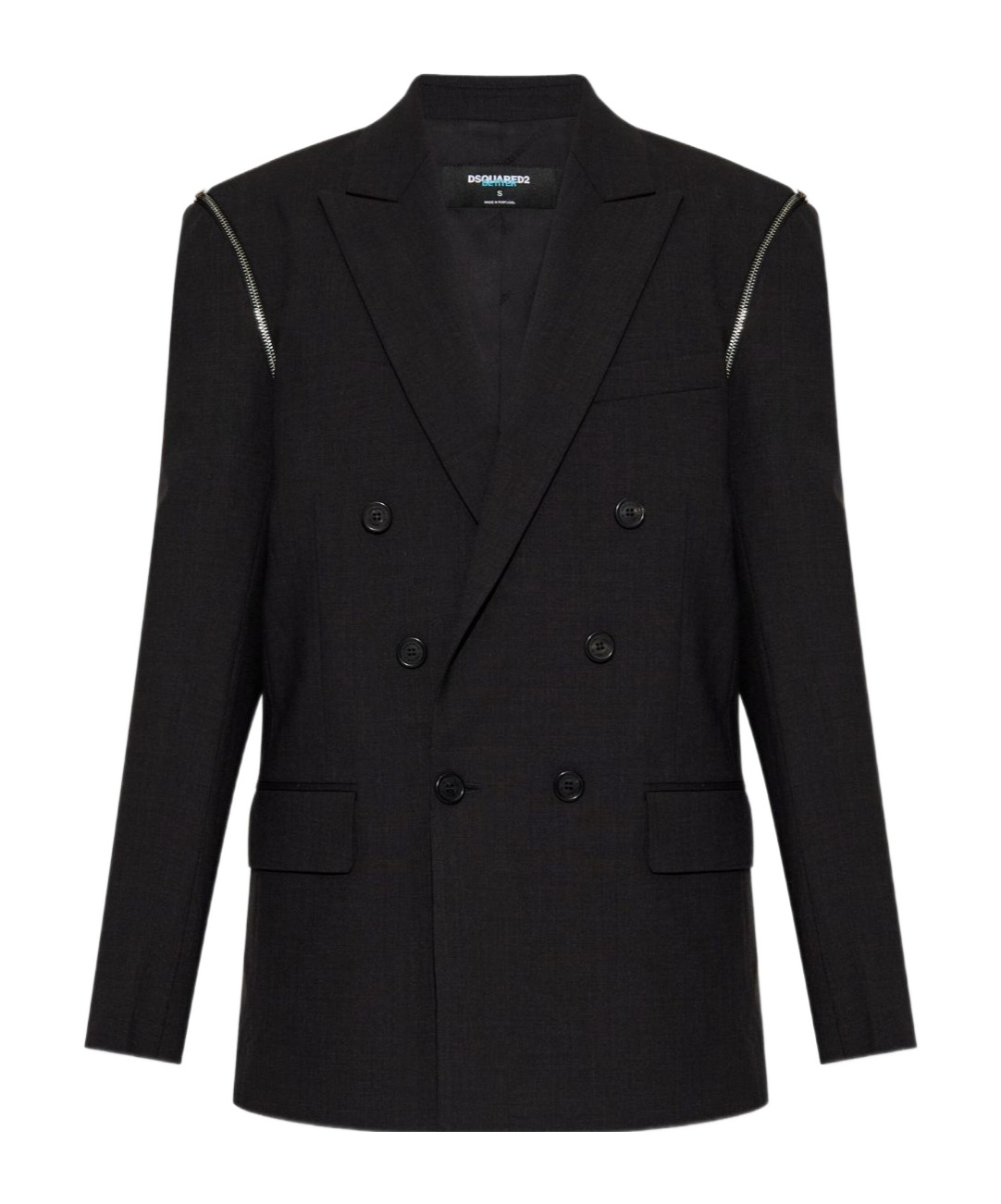 Dsquared2 X Bettter Double-breasted Zip Blazer In Black