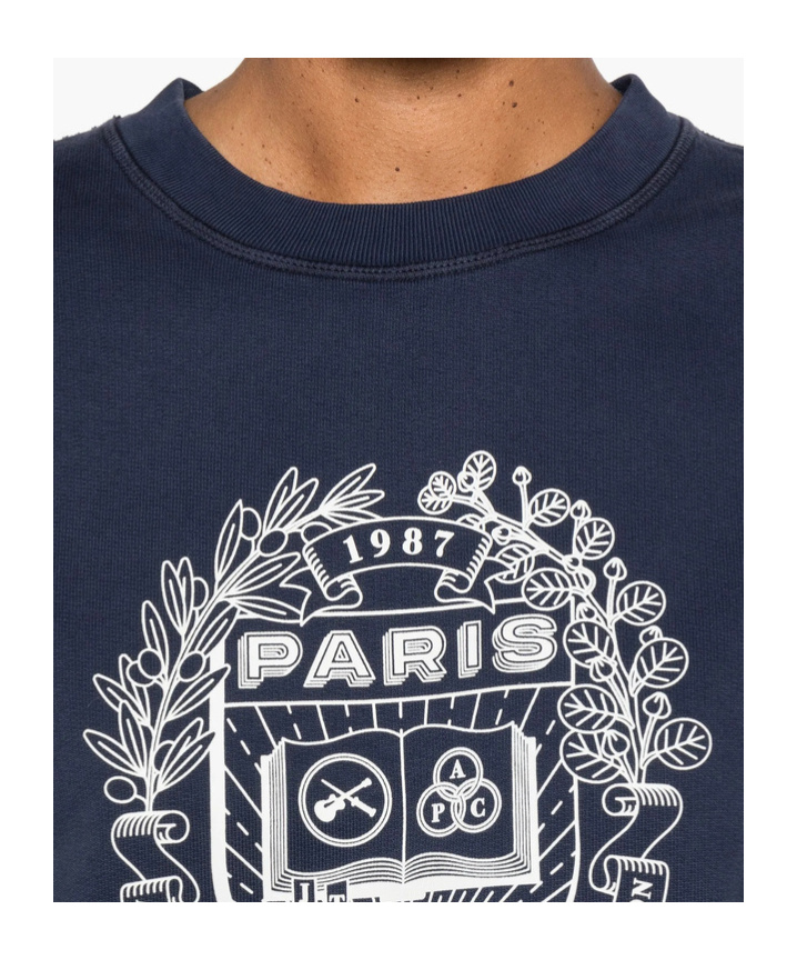 Apc A.p.c. X Marc Jacobs Long-sleeved Crewneck Sweatshirt In Blue