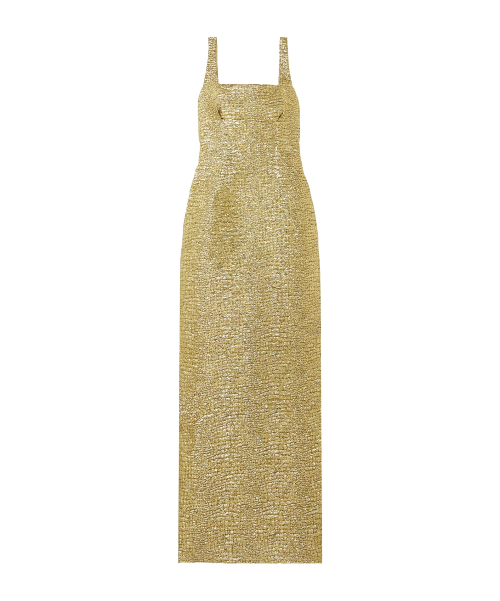 Emilia Wickstead Micheline Metallic Seersucker Gown In Gold