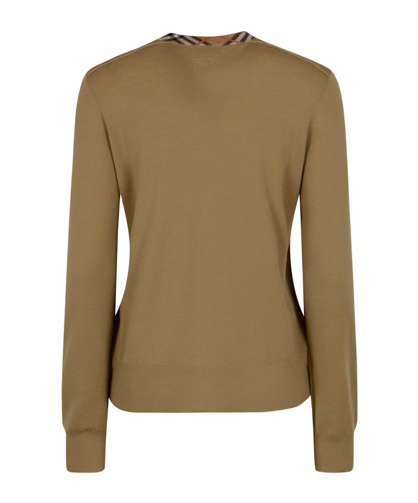 Burberry Long-sleeved Knitted Cardigan In Green