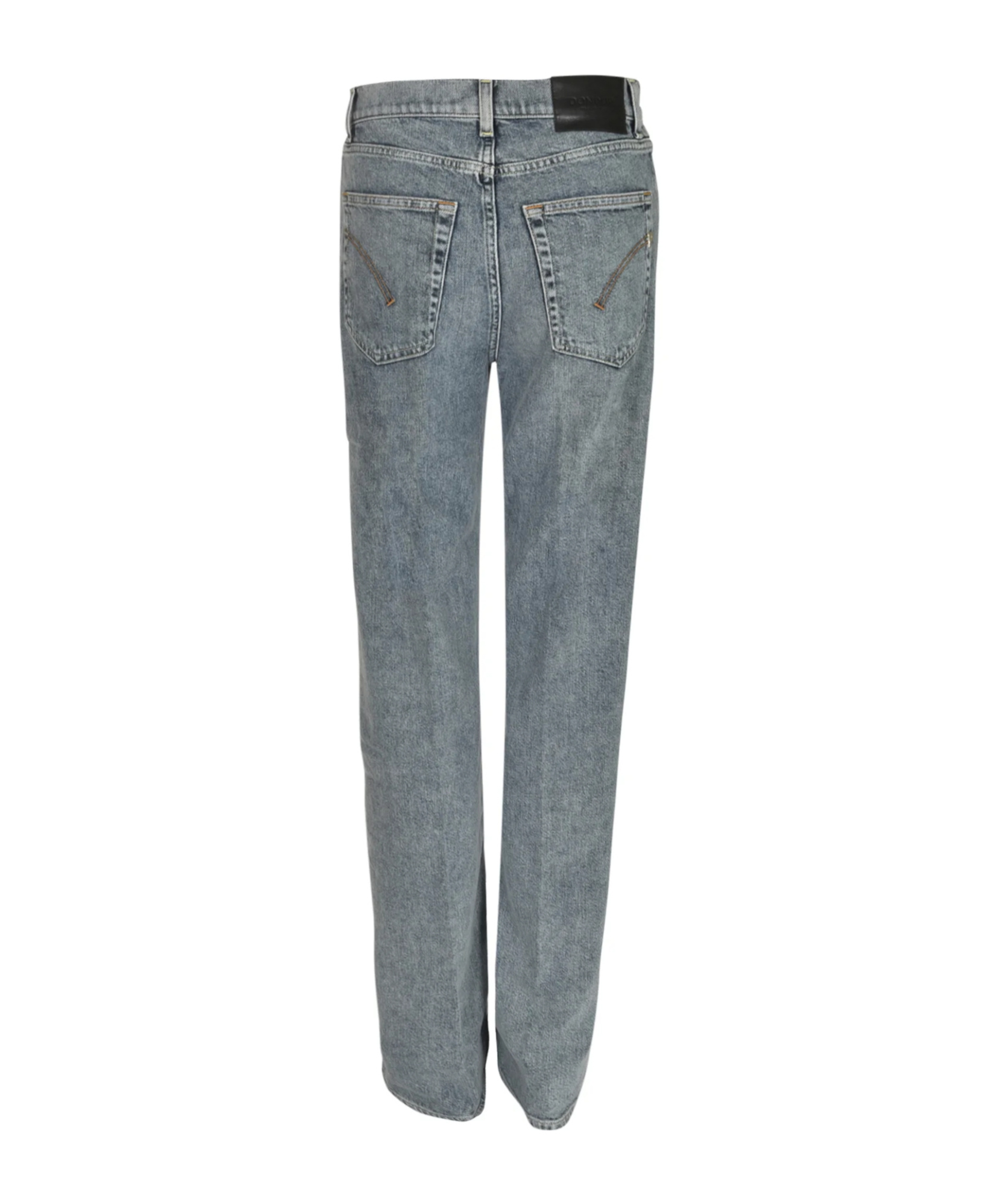 Dondup Logo Patch Denim Trousers In Gray