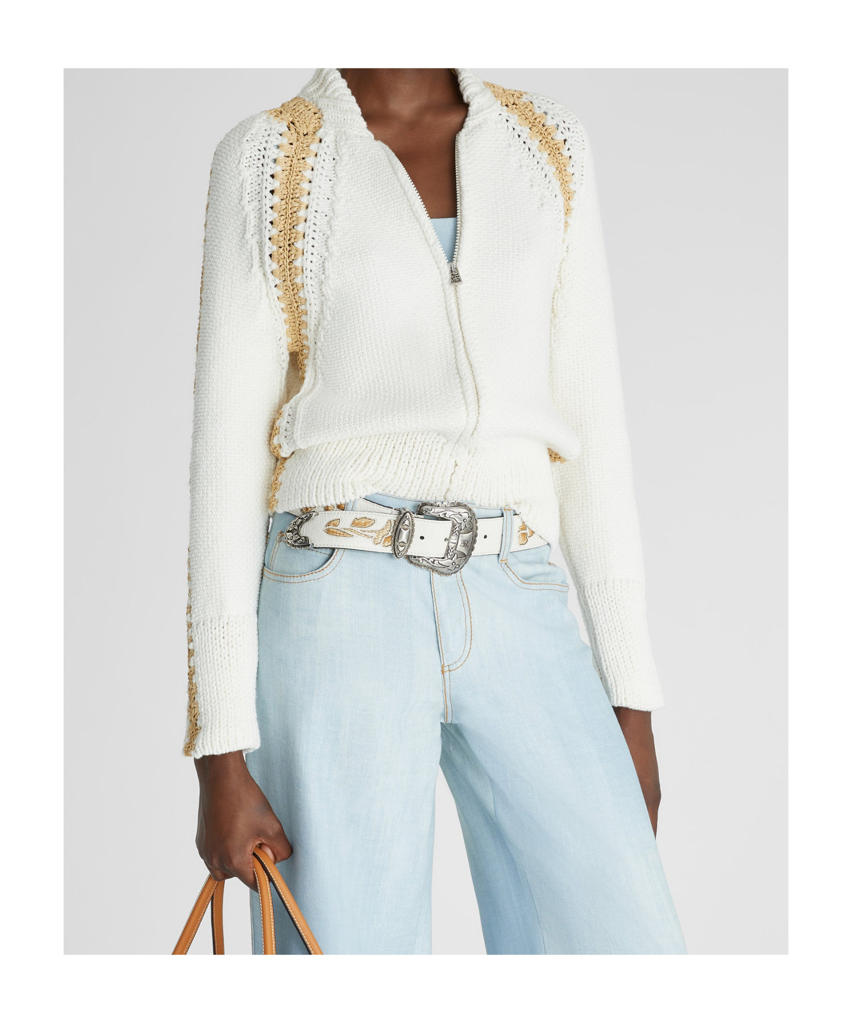 Ermanno Scervino Cardigan Mit Raffiabast-details In White