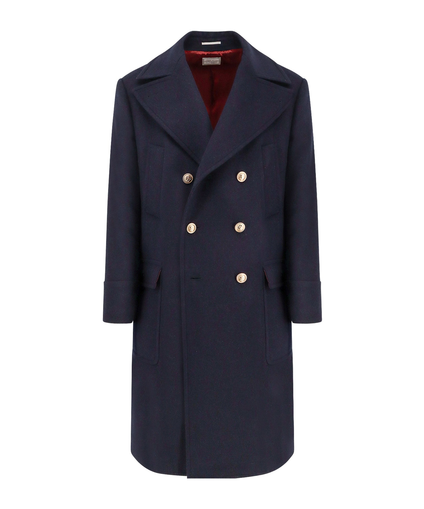 Brunello Cucinelli Martingale Double-breast Coat Men In Blue