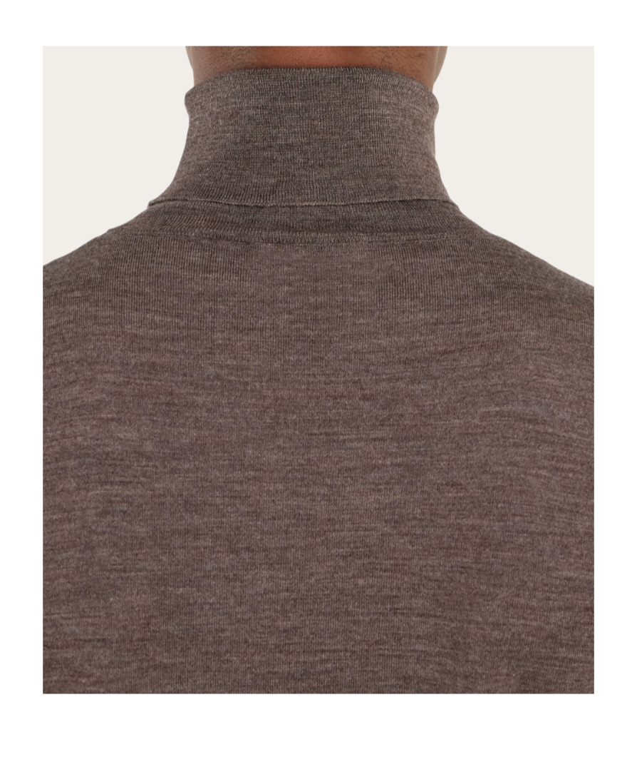 Ferragamo High Neck Pullover In Brown