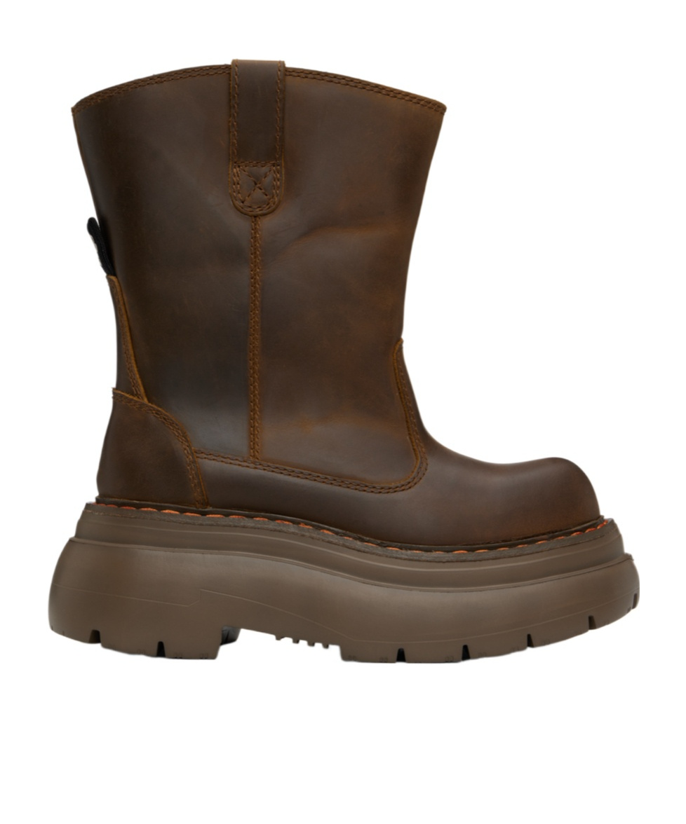 R13 Round Toe Ankle Boots In Green